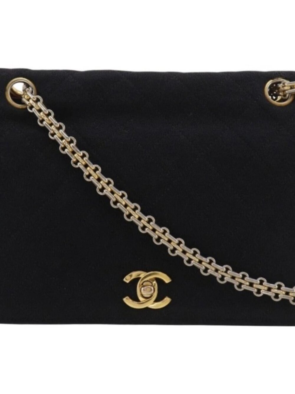 CHANEL ChainShoulder Shoulder Bag Matelasse black cotton Women